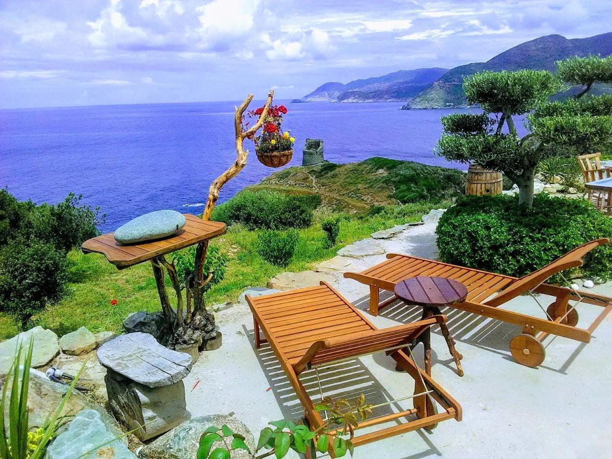 Coin De Paradis Vue Dominante Sur Mer, Montagne Et Tour Genoise Avec Jacuzzi Pino Exterior photo