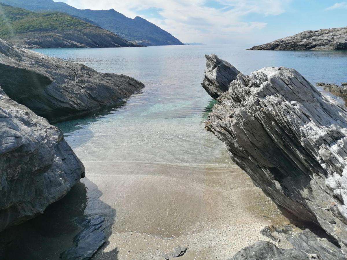 Coin De Paradis Vue Dominante Sur Mer, Montagne Et Tour Genoise Avec Jacuzzi Pino Exterior photo