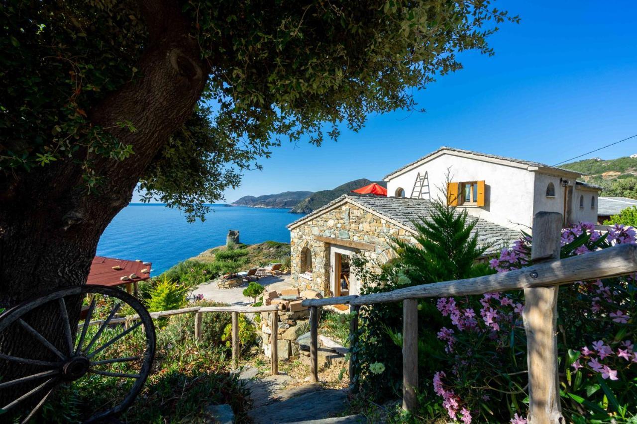 Coin De Paradis Vue Dominante Sur Mer, Montagne Et Tour Genoise Avec Jacuzzi Pino Exterior photo